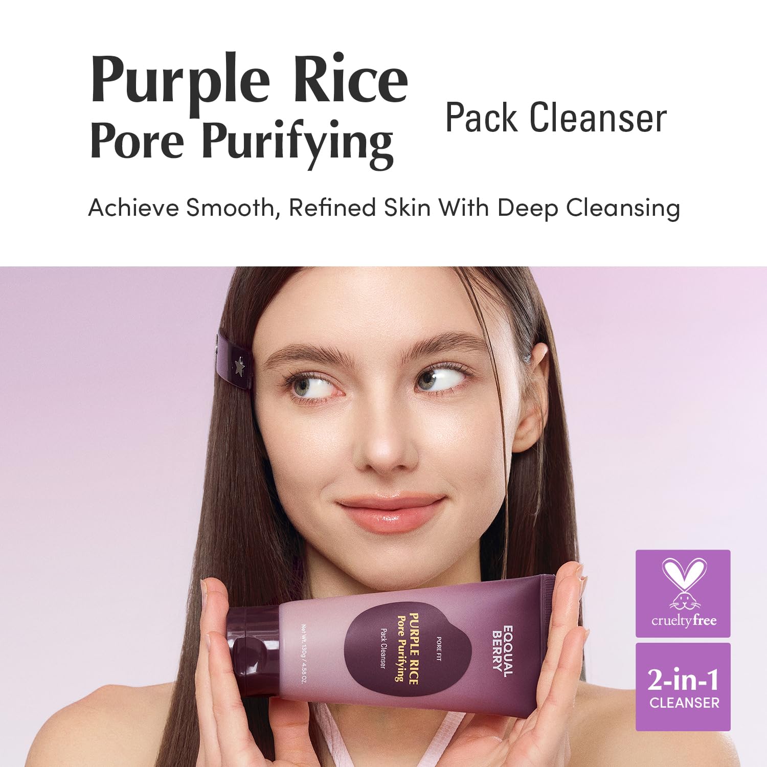 Eqqual Berry Purple Rice Skincare Duo for Facial Cleansing: Purple Rice Pore Cleansing Oil & Pack Cleanser – Removes Makeup, Blackheads & Impurities - My Store
