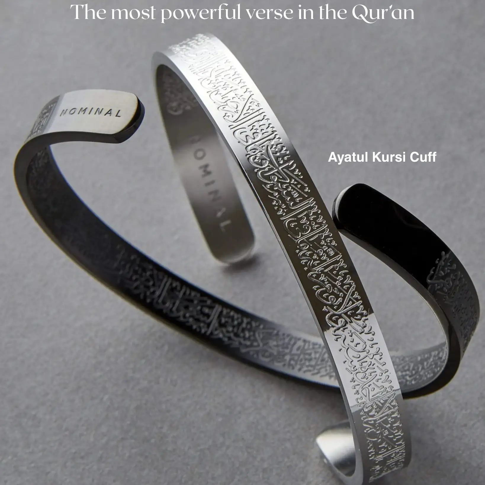 Ayatul Kursi Bracelet – Faith, Protection & Elegance | 18K Gold Plated, Black & Silver - Ajman