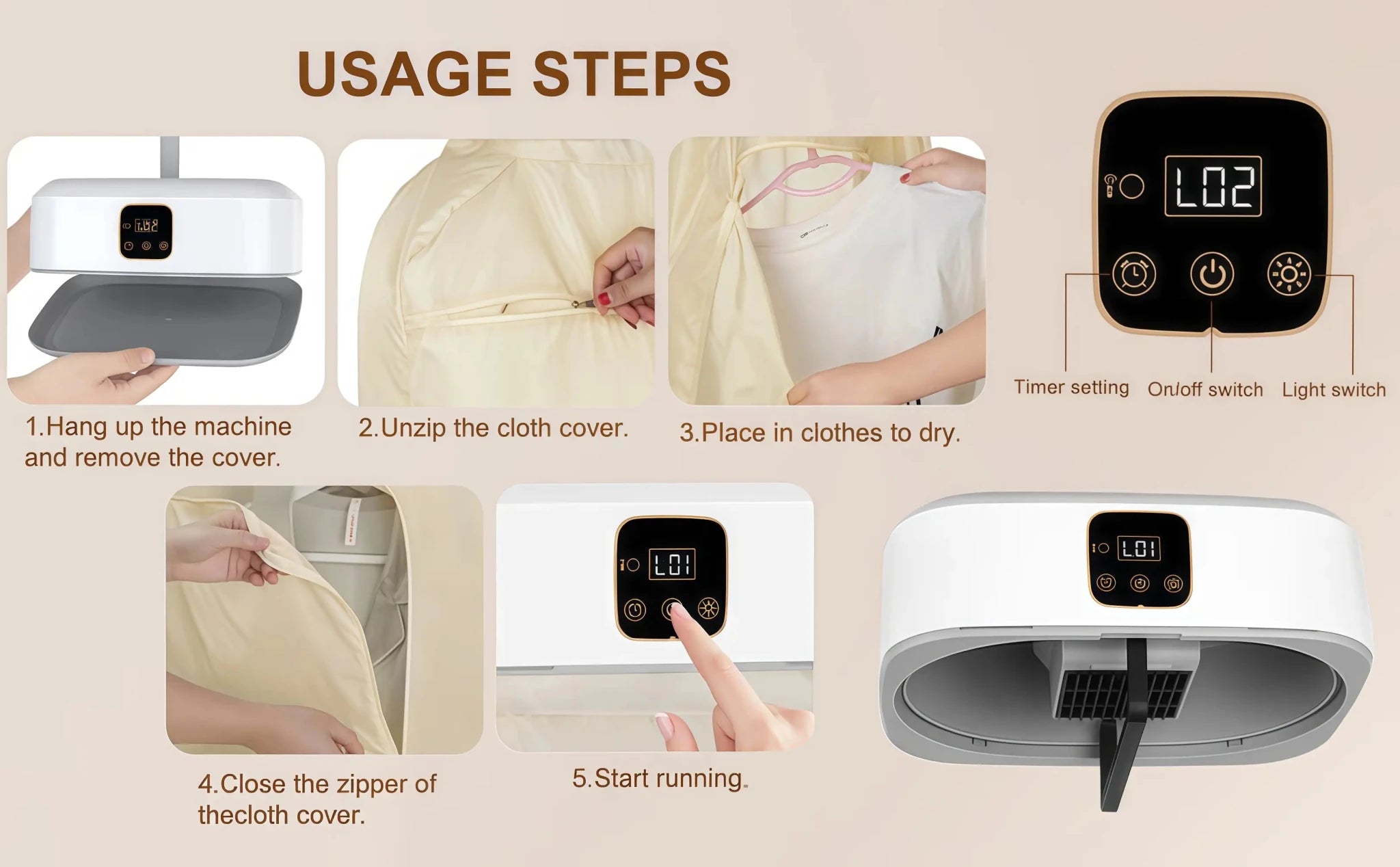 Portable Electric Clothes Dryer مجفف ملابس صغير – Mini Compact Laundry Dryer for Travel & Home - My Store