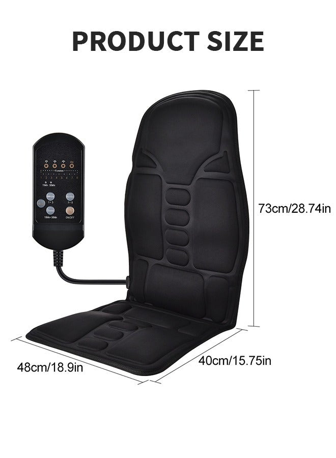 5 Motor Heated Seat Massager – Vibrating Back Massage Chair Pad with Heat for Home, Office & Car – Full Back, Shoulder & Thigh Pain Relief Cushion - My Store