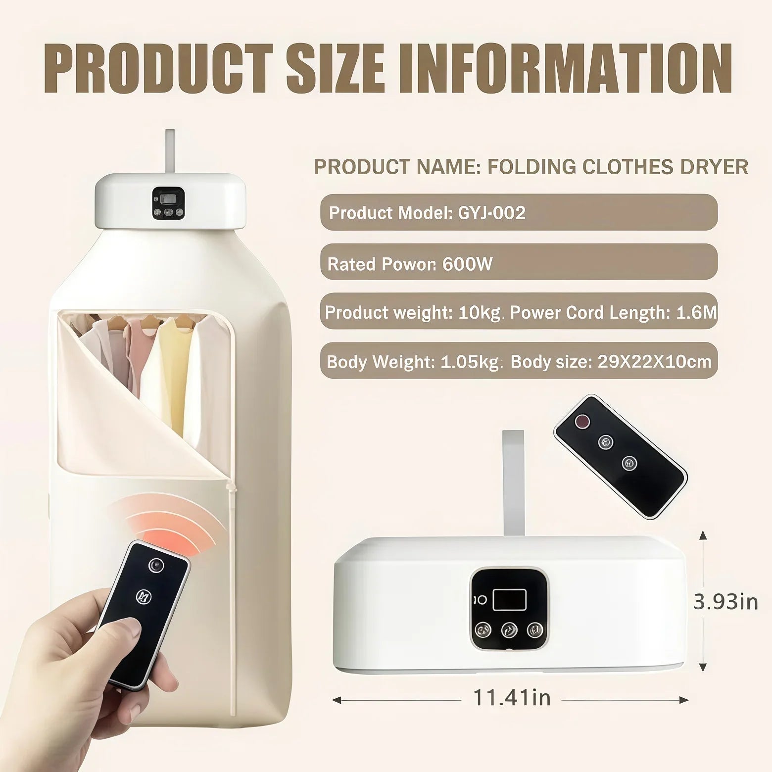 Portable Electric Clothes Dryer مجفف ملابس صغير – Mini Compact Laundry Dryer for Travel & Home - My Store