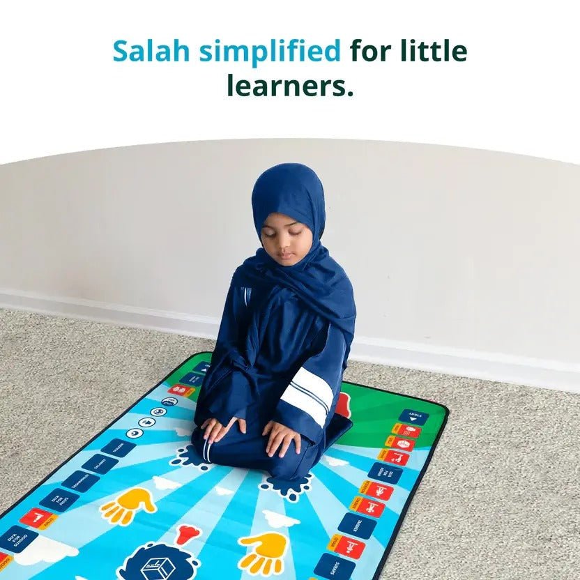 Kids Interactive Prayer Mat (Blue) | Learn Salah Step by Step - Ajman