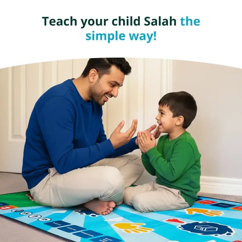 Kids Interactive Prayer Mat (Blue) | Learn Salah Step by Step - Ajman