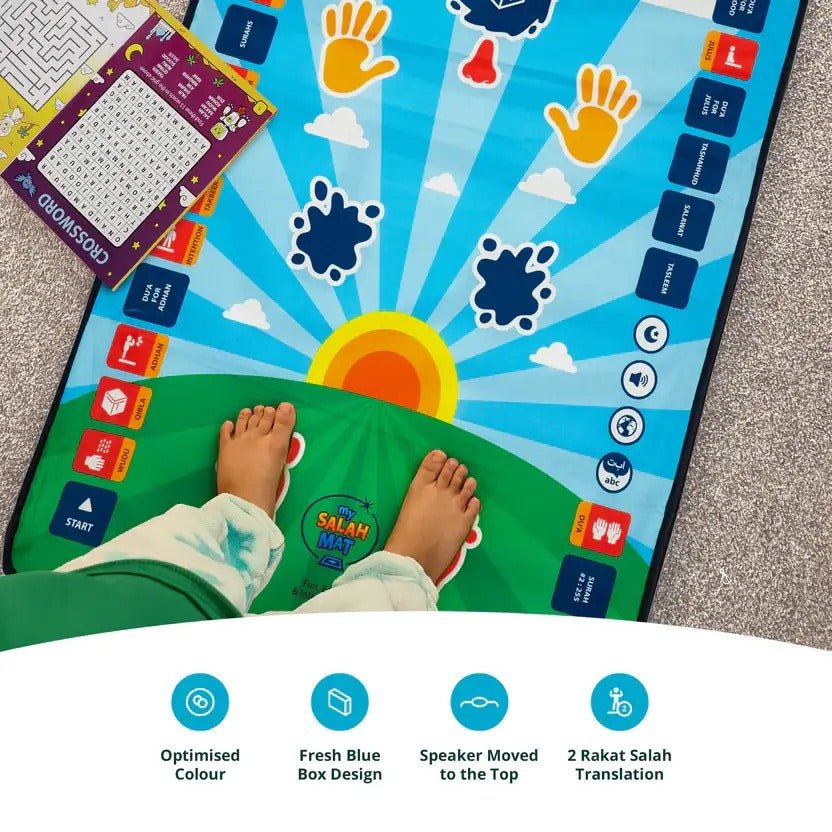 Kids Interactive Prayer Mat (Blue) | Learn Salah Step by Step - My Store