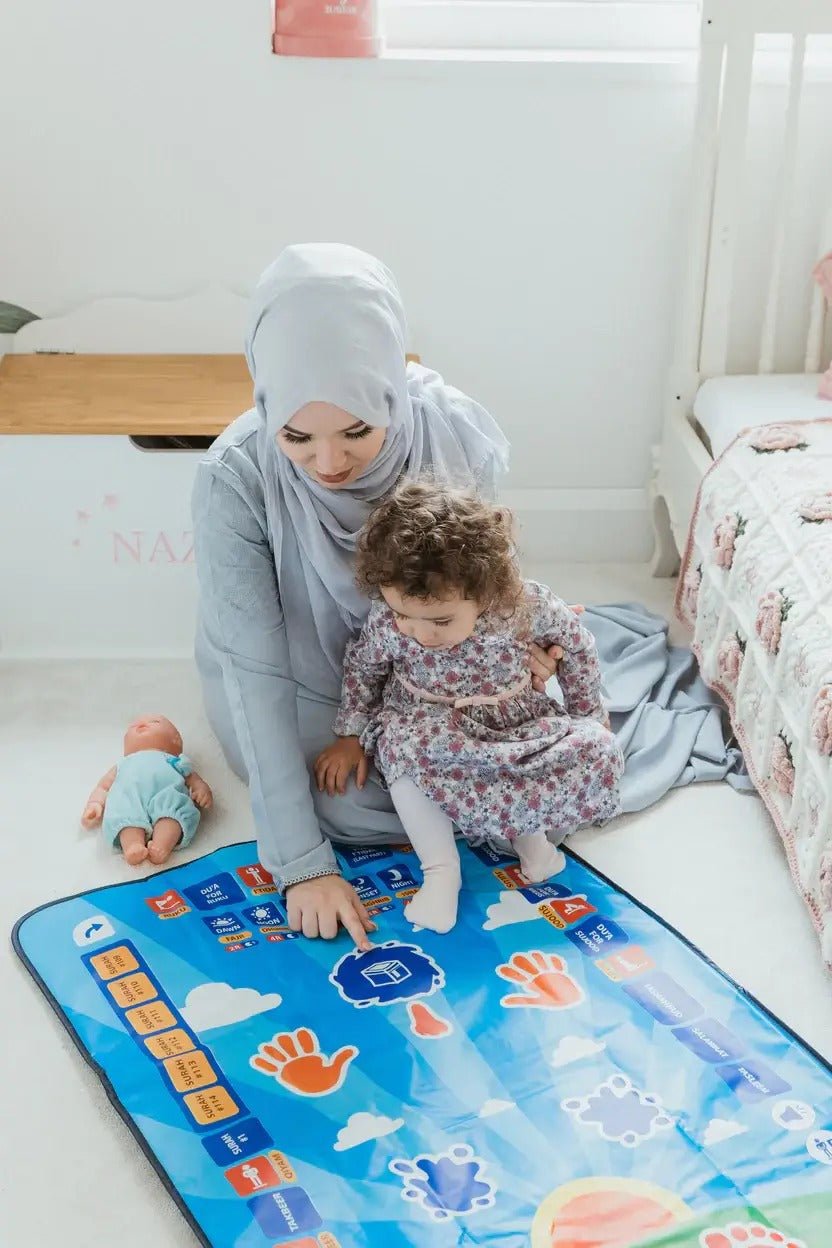 Kids Interactive Prayer Mat (Blue) | Learn Salah Step by Step - Ajman