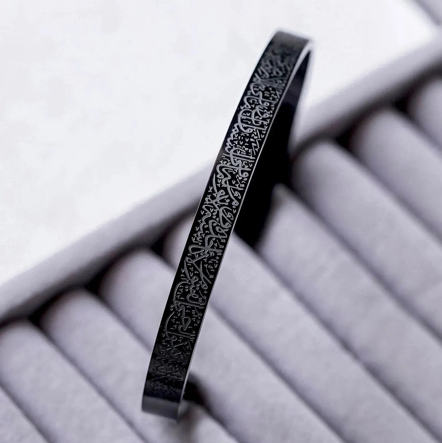 Ayatul Kursi Bracelet – Faith, Protection & Elegance | 18K Gold Plated, Black & Silver - Ajman
