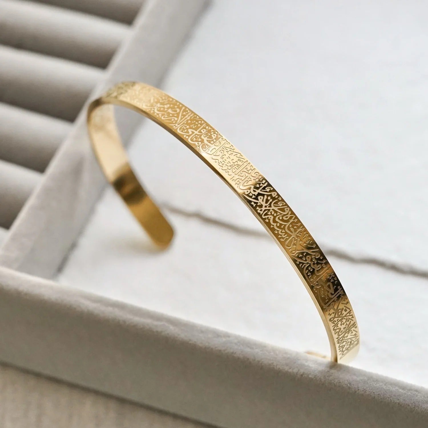 Ayatul Kursi Bracelet – Faith, Protection & Elegance | 18K Gold Plated, Black & Silver - Ajman