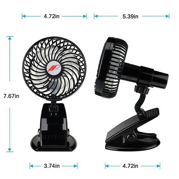 Rechargeable Mini Mute Clip Fan - 3 Speeds & Portable USB Cooling - My Store